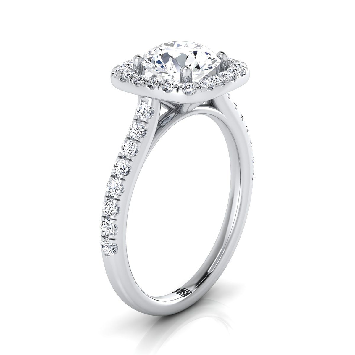 Select Halo styling on The Adriana round engagement ring setting | RockHer