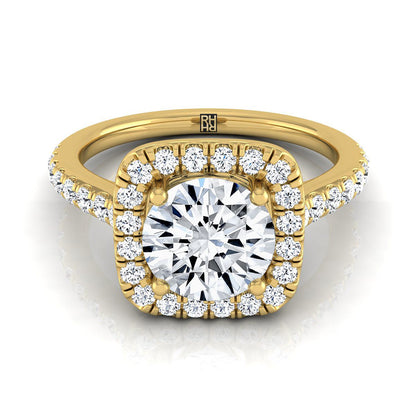 The Adriana Select Halo Engagement Ring with Lab Diamond in 18K Yellow Gold - view 1