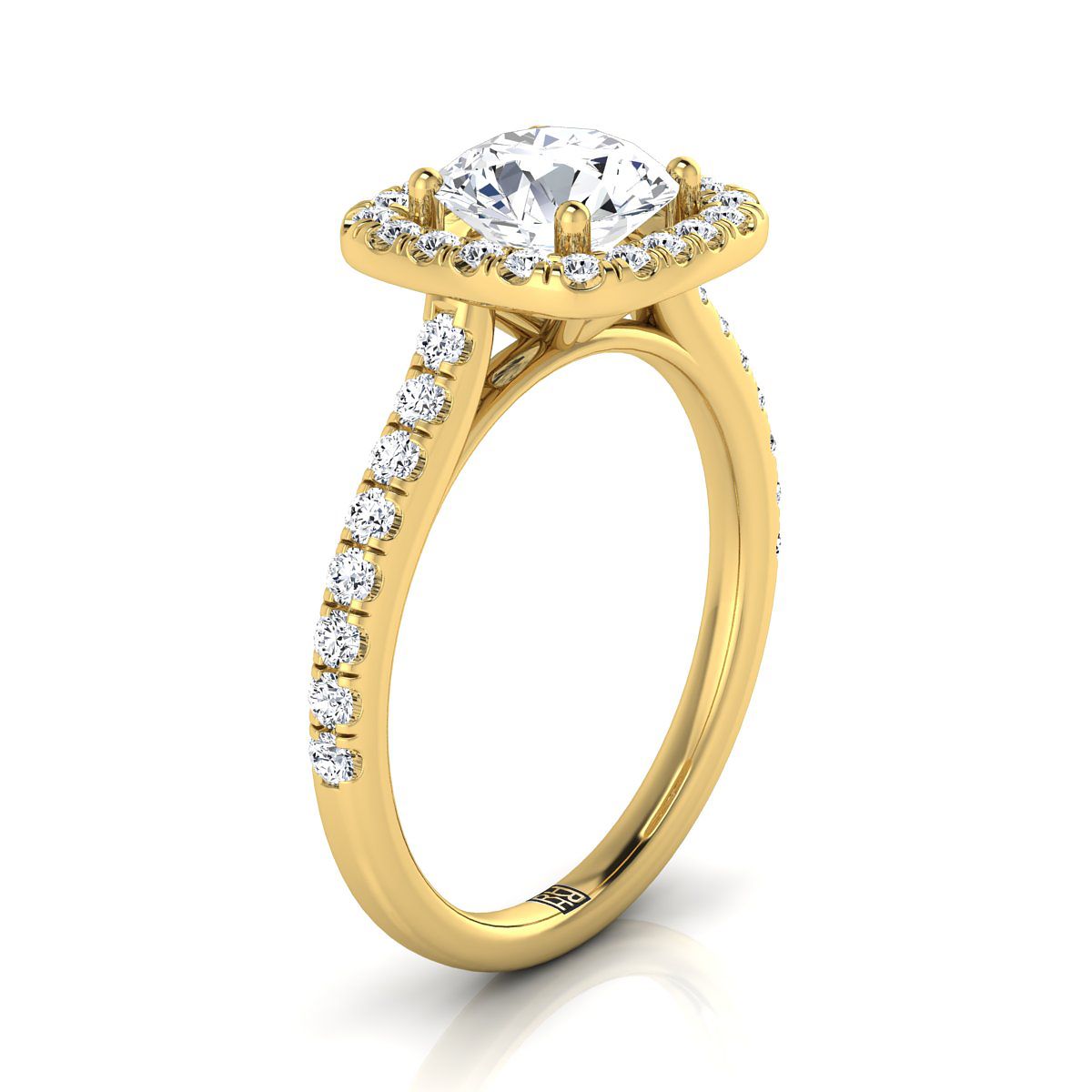 Select Halo styling on The Adriana round engagement ring setting | RockHer