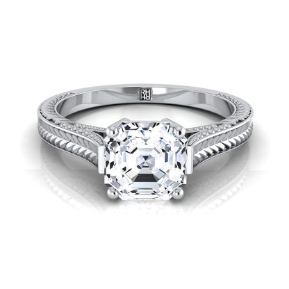 The Aida Select Vintage Solitaire Engagement Ring with Lab Diamond in Platinum - view 1