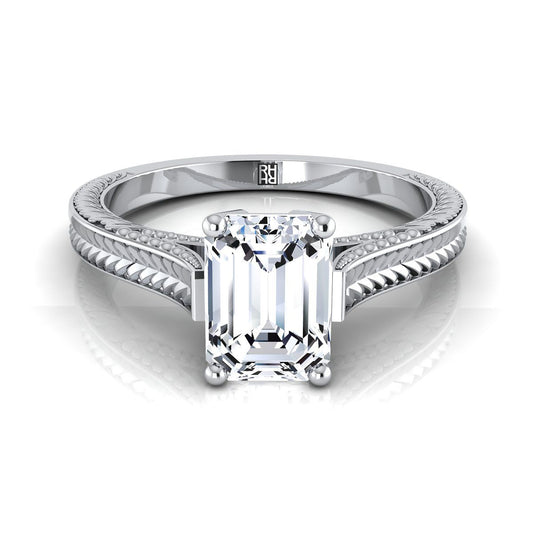 The Aida Select Vintage Solitaire Engagement Ring with Lab Diamond in Platinum - view 1