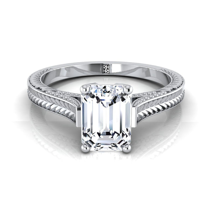 The Aida Select Vintage Solitaire Engagement Ring with Lab Diamond in Platinum - view 1