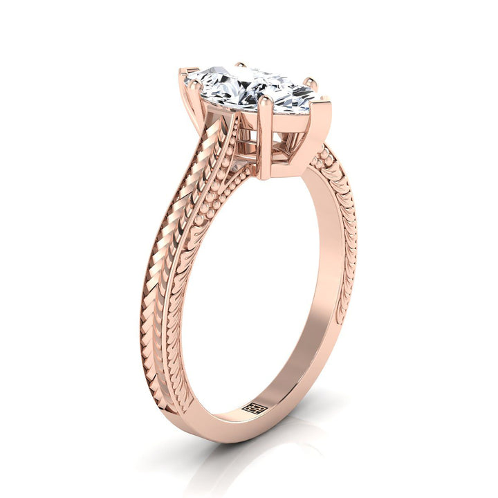 The Aida Select Vintage Solitaire Engagement Ring with Lab Diamond in 14K Rose Gold - view 2