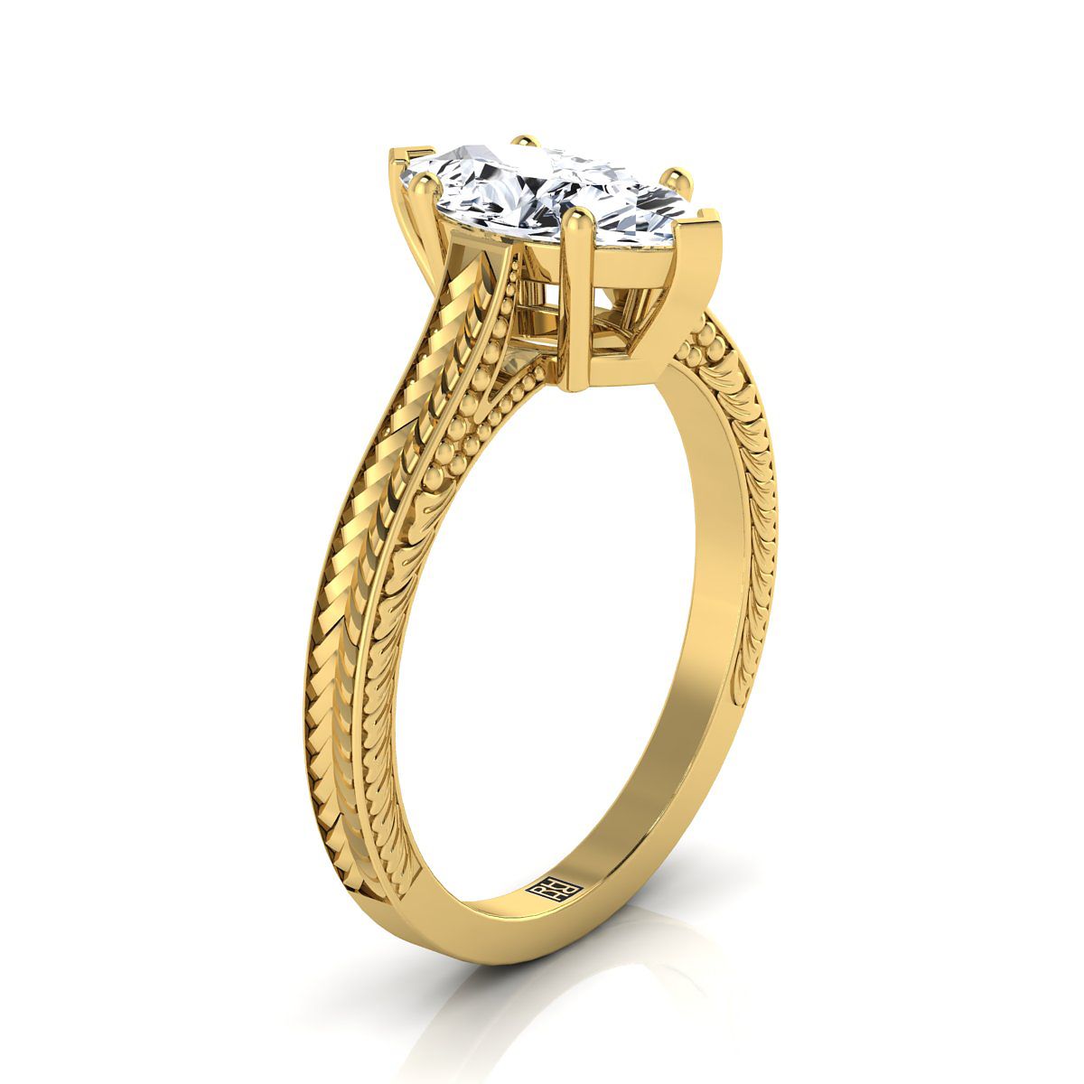 Made to order: The Aida marquise engagement ring setting in 18K Yellow Gold | RockHer