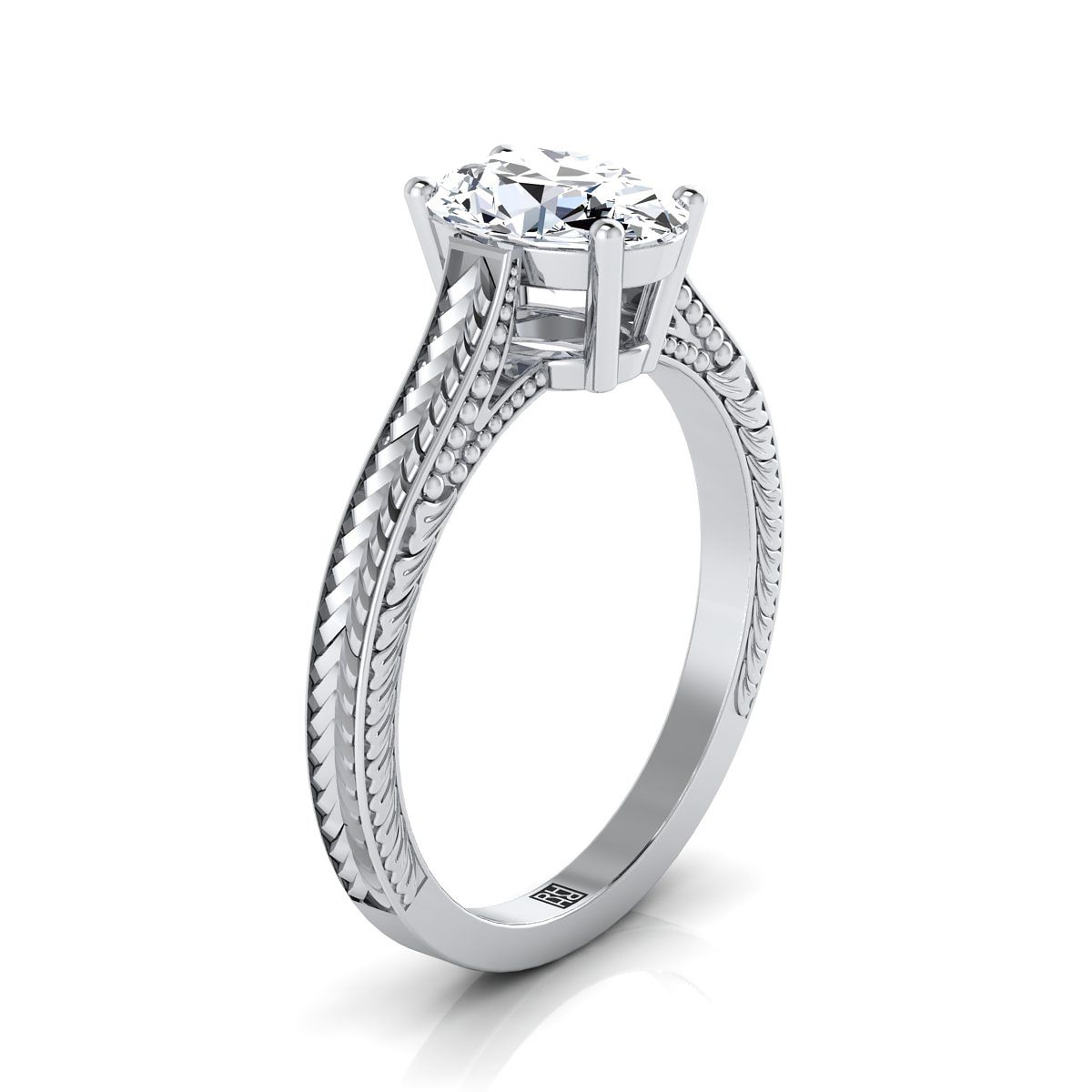Made to order: The Aida oval engagement ring setting in 18K White Gold | RockHer