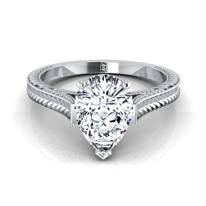 The Aida Select Vintage Solitaire Engagement Ring with Lab Diamond in Platinum - view 1