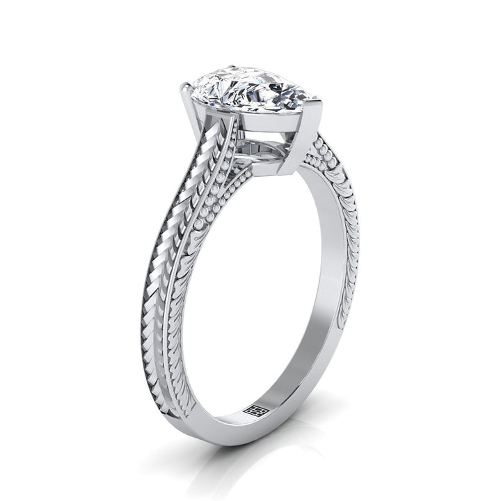 The Aida Select Vintage Solitaire Engagement Ring with Lab Diamond in 18K White Gold - view 2