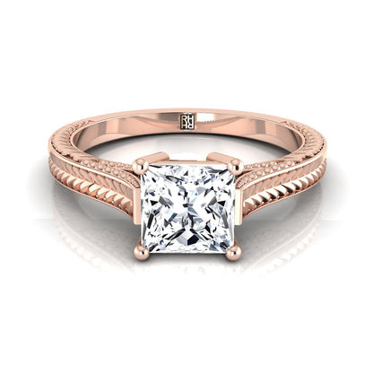 The Aida Select Vintage Solitaire Engagement Ring with Lab Diamond in 14K Rose Gold - view 1