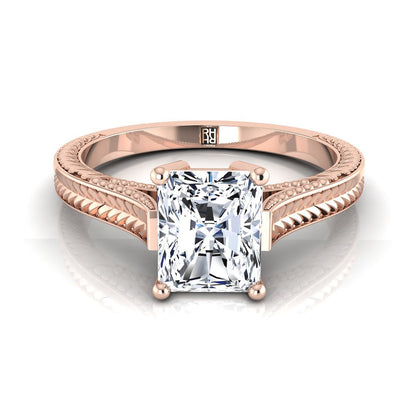 The Aida Select Vintage Solitaire Engagement Ring with Lab Diamond in 14K Rose Gold - view 1