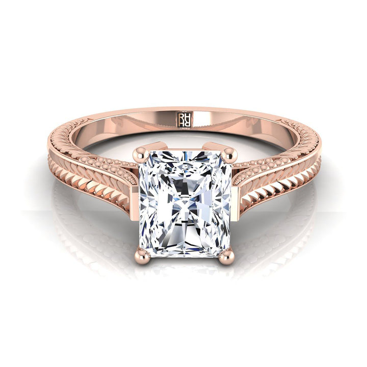 The Aida Select Vintage Solitaire Engagement Ring with Lab Diamond in 14K Rose Gold - view 1