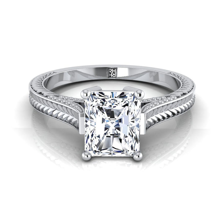 The Aida Select Vintage Solitaire Engagement Ring with Lab Diamond in Platinum - view 1