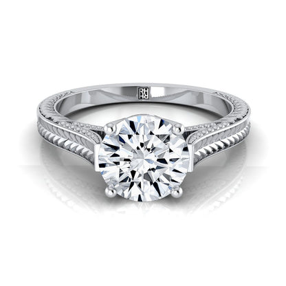 The Aida Select Vintage Solitaire Engagement Ring with Lab Diamond in Platinum - view 1