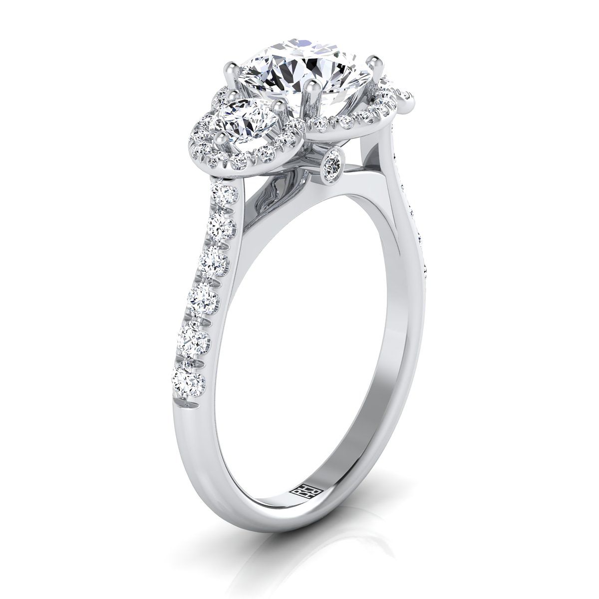 RockHer atelier photo of The Andrea round engagement ring setting in Platinum