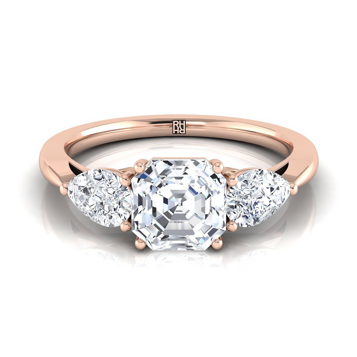 The Angelica asscher engagement ring setting in 14K Rose Gold | RockHer