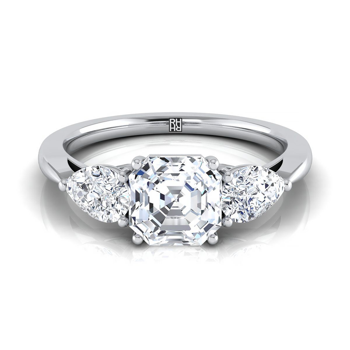 The Angelica asscher engagement ring setting in Platinum | RockHer