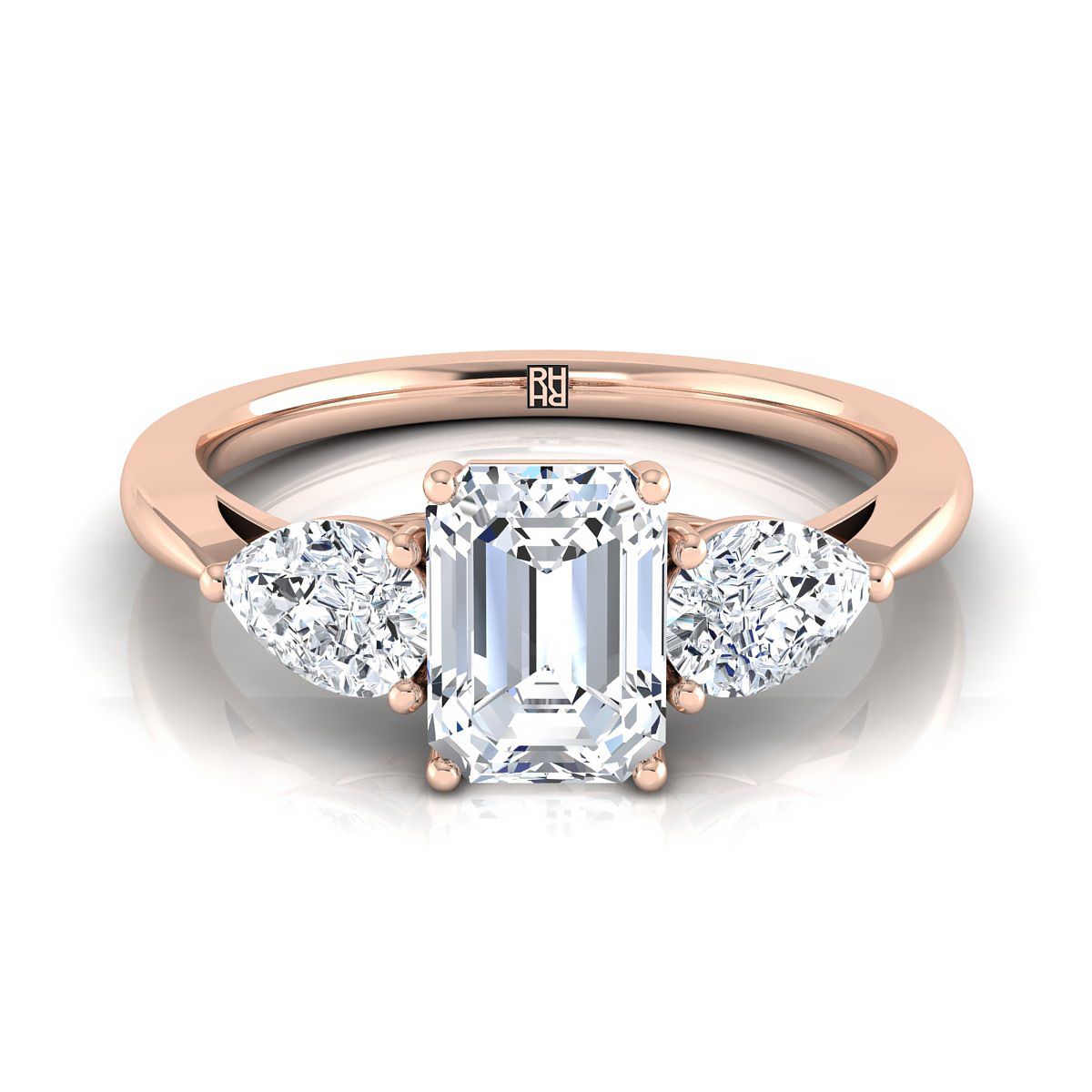 The Angelica emerald engagement ring setting in 14K Rose Gold | RockHer