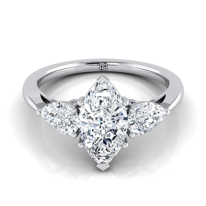 Three Stone Matched Shape Marquise in Platinum