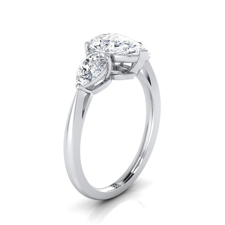 The Angelica Select Three Stone Engagement Ring with Lab Diamond in 18K White Gold - view 2