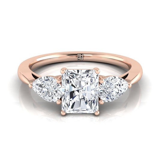 The Angelica Select Three Stone Engagement Ring with Lab Diamond in 14K Rose Gold - view 1