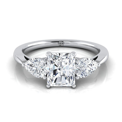 The Angelica Select Three Stone Engagement Ring with Lab Diamond in 18K White Gold - view 1