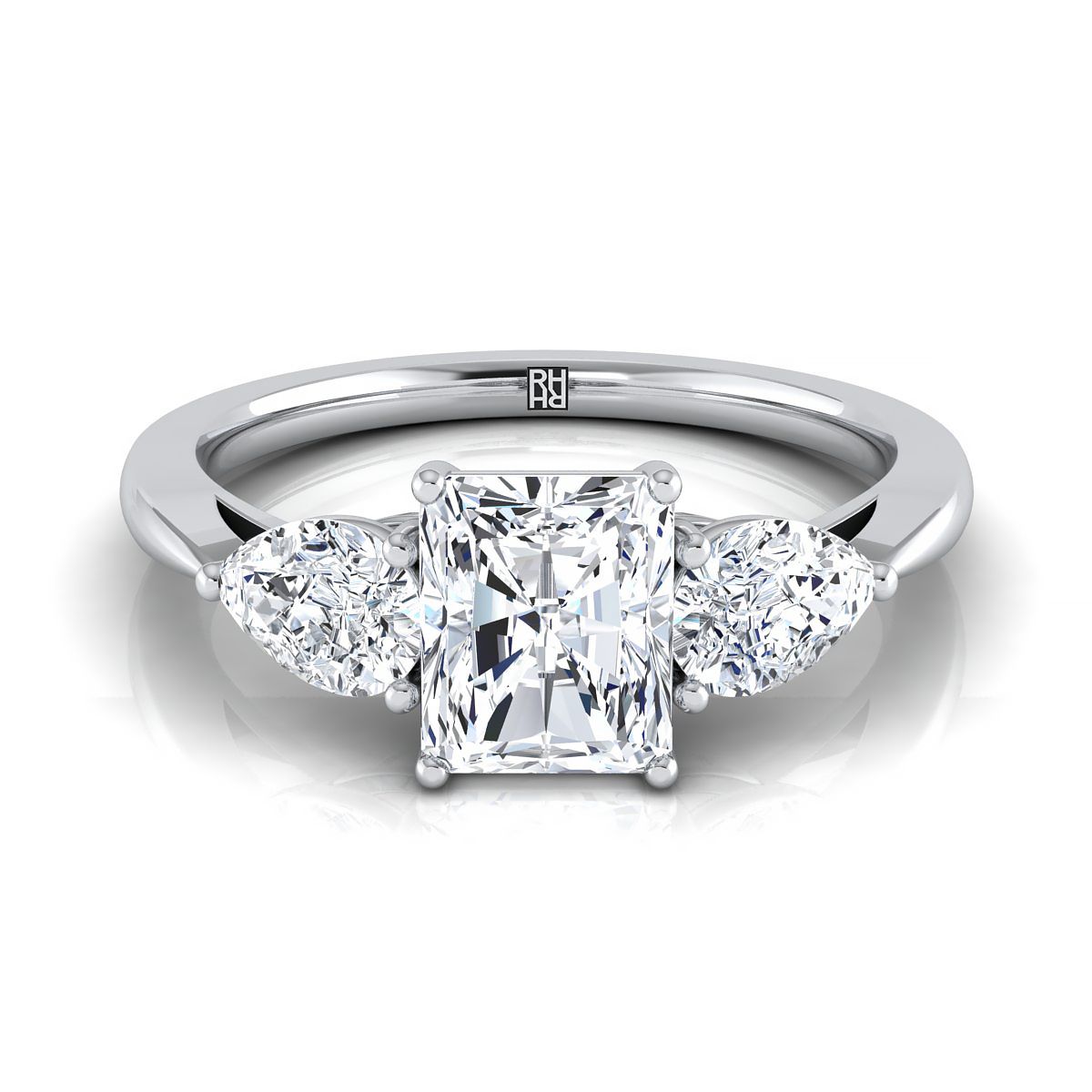The Angelica radiant engagement ring setting in Platinum | RockHer