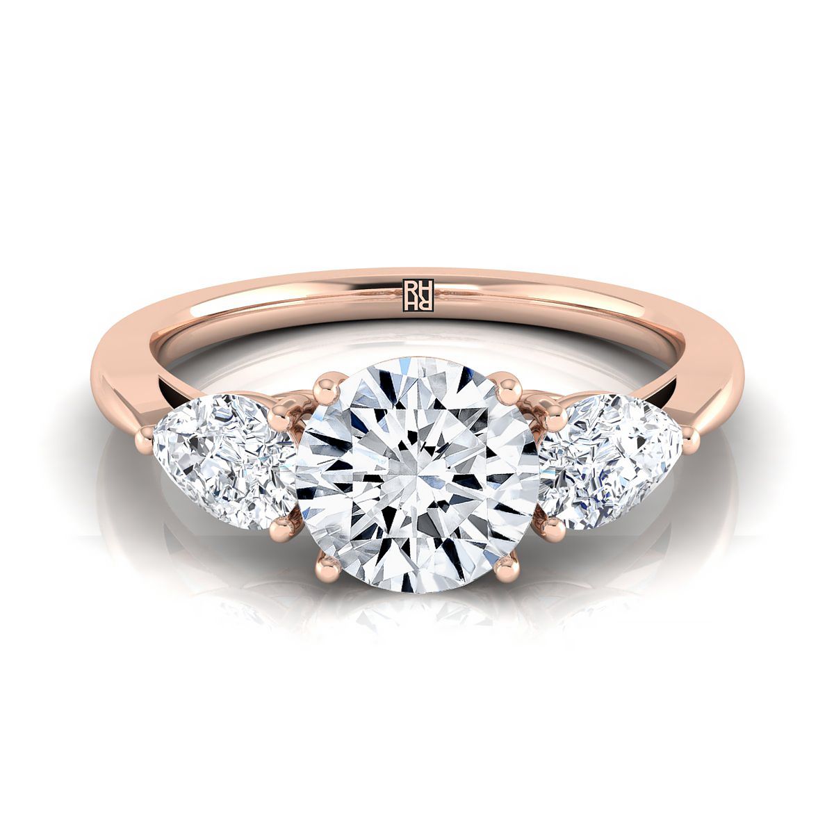 The Angelica round engagement ring setting in 14K Rose Gold | RockHer