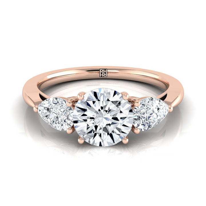 The Angelica Select Three Stone Engagement Ring with Lab Diamond in 14K Rose Gold - view 1