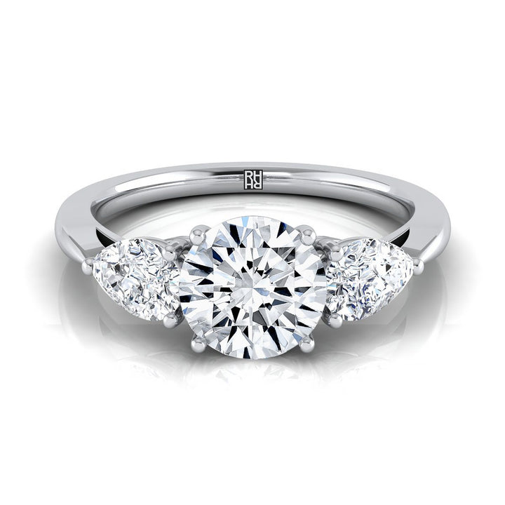 Round Brilliant, Three Stone Matched Shape, in Platinum, prong setting | RockHer