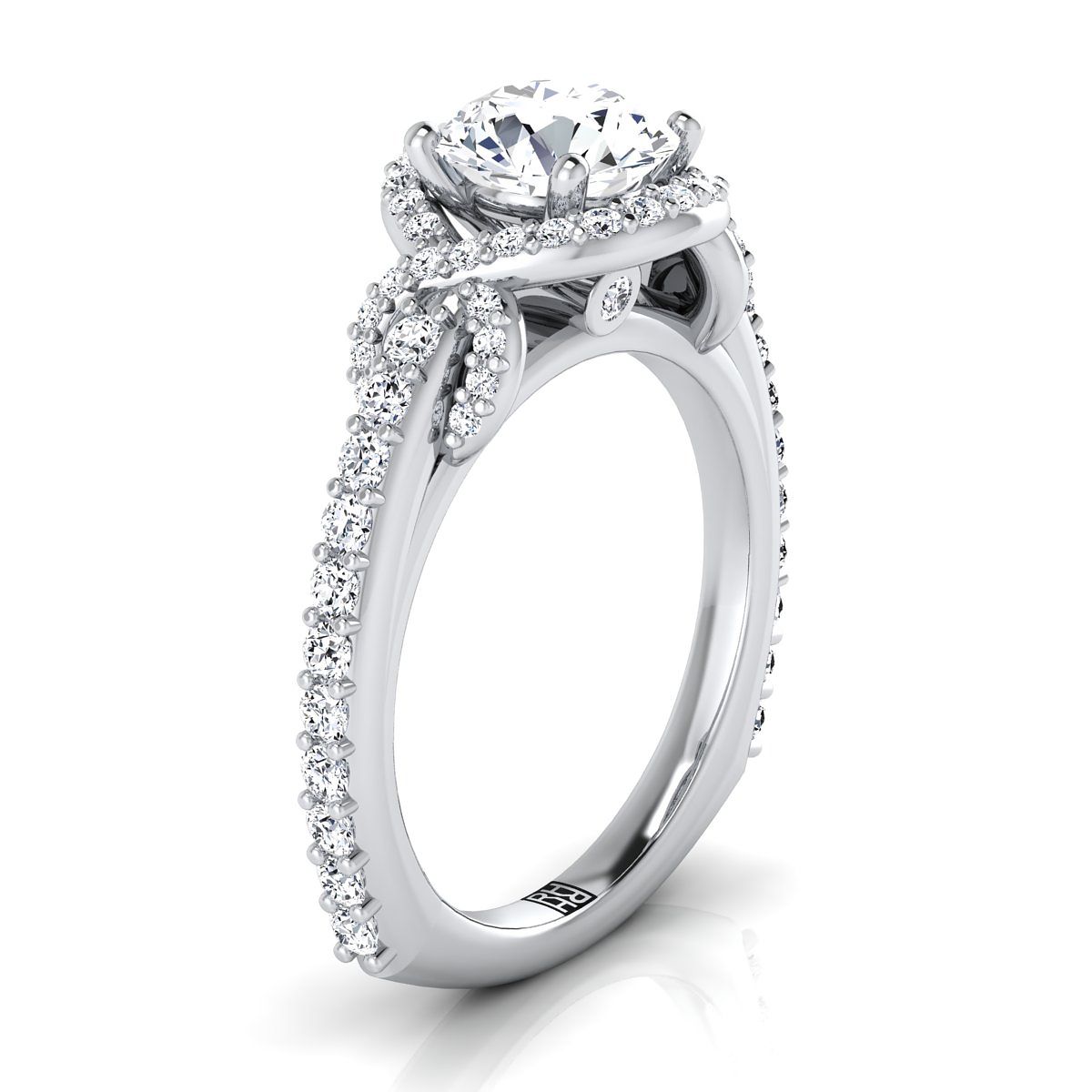 RockHer atelier photo of The Bess round engagement ring setting in 18K White Gold