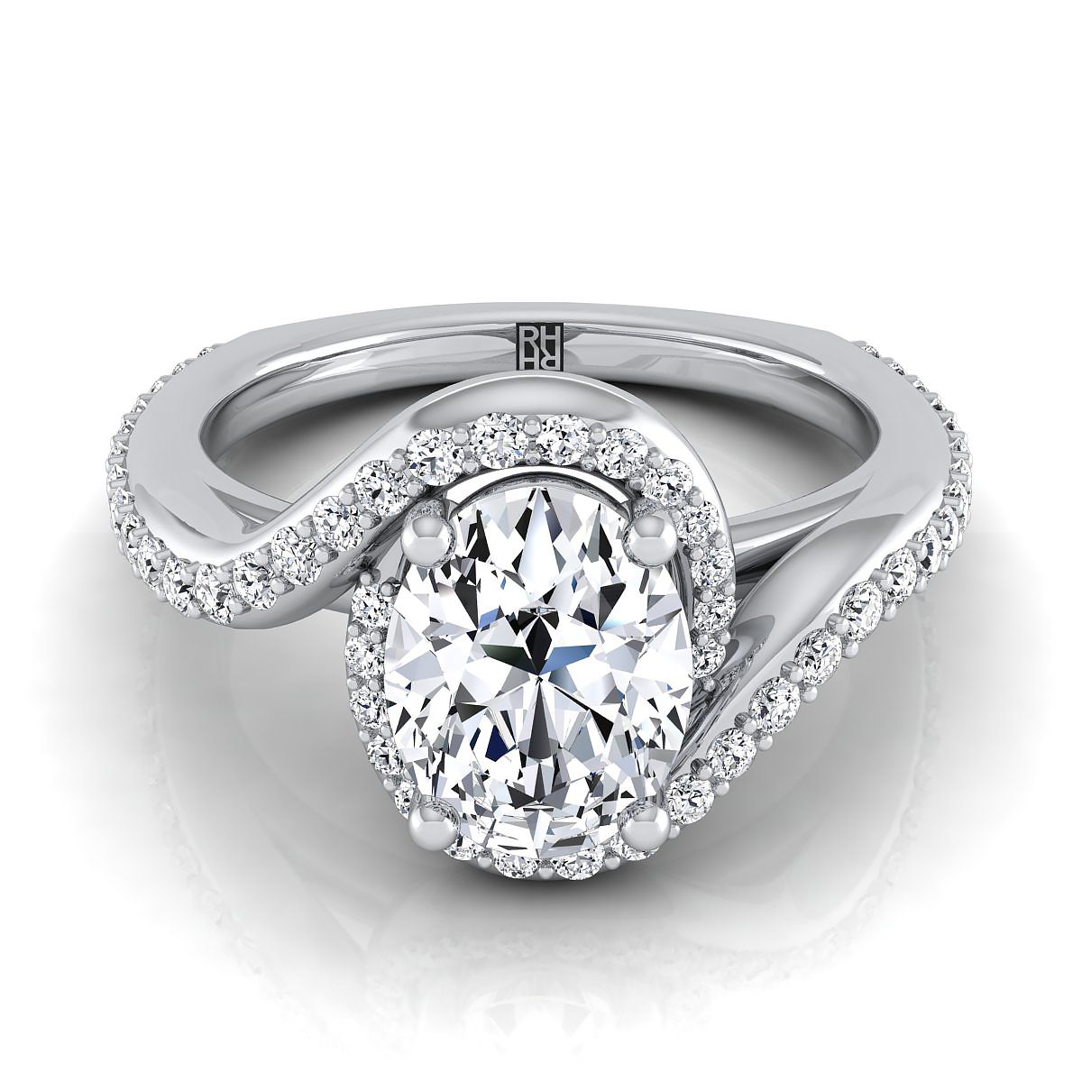 The Adelaide oval engagement ring setting in Platinum | RockHer