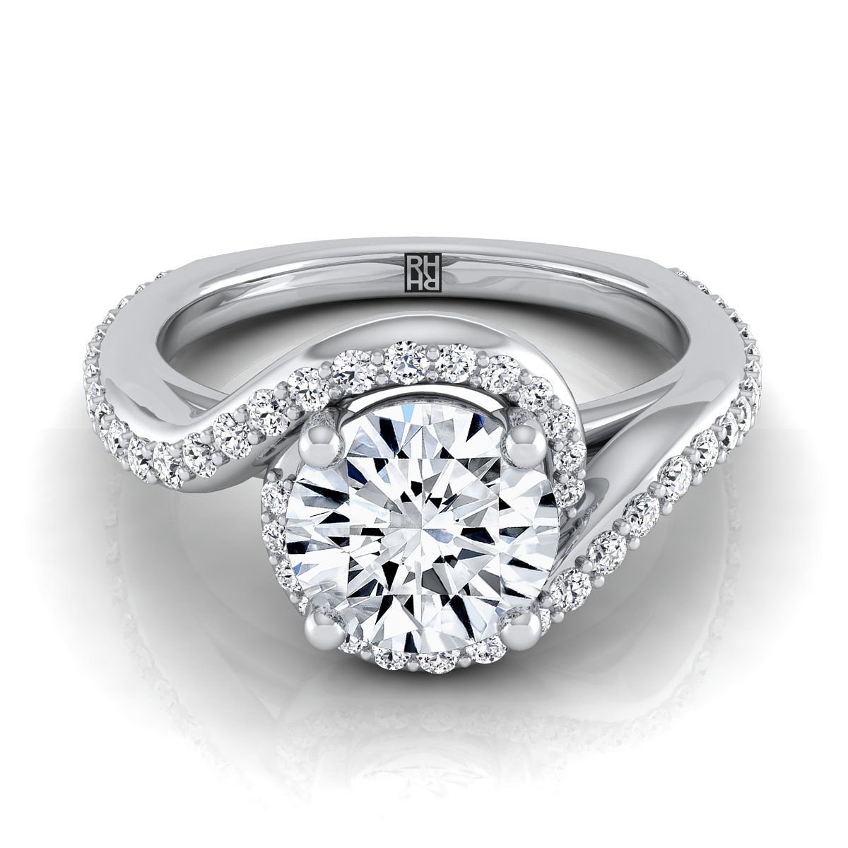The Adelaide round engagement ring setting in 18K White Gold | RockHer