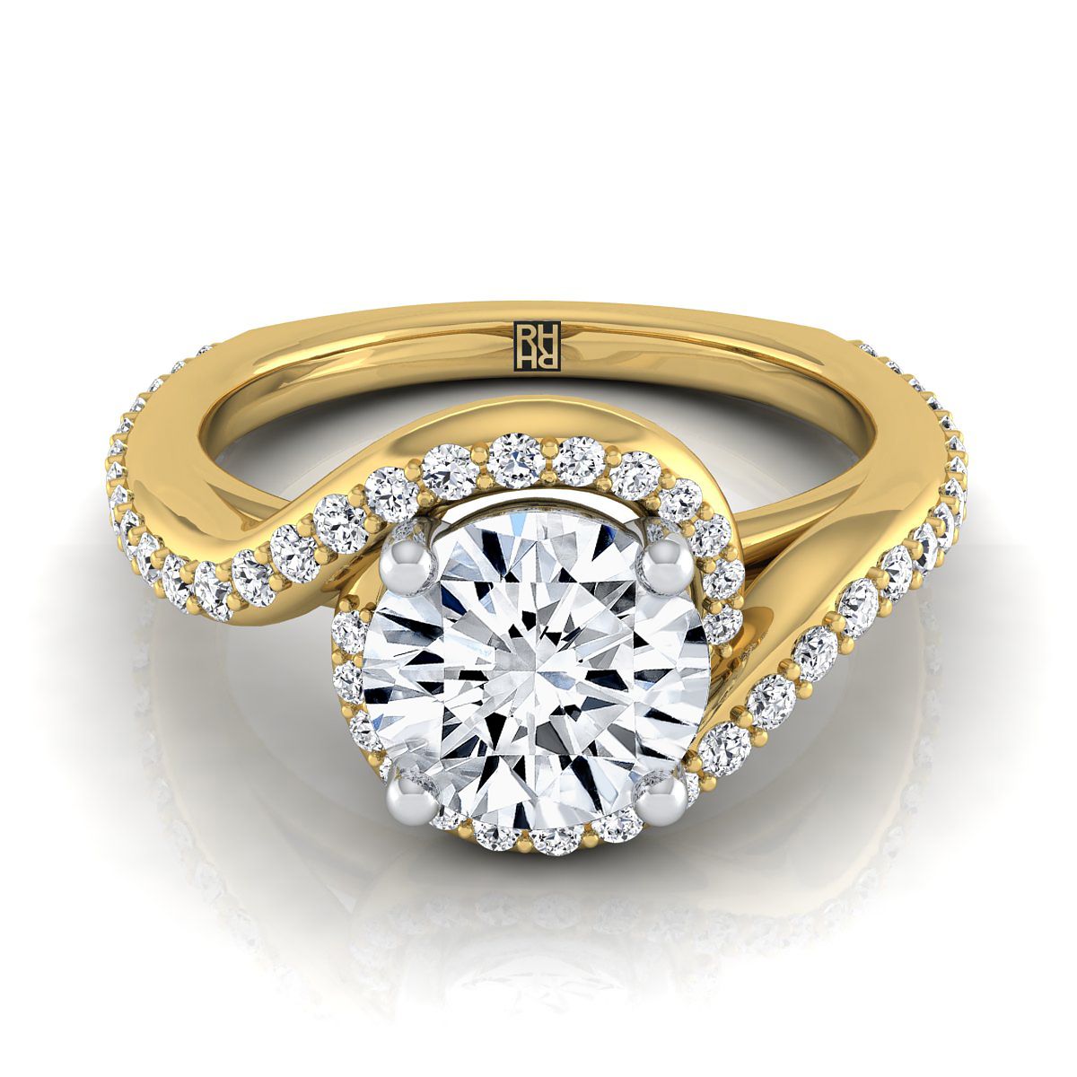 The Adelaide round engagement ring setting in 18K Yellow Gold | RockHer