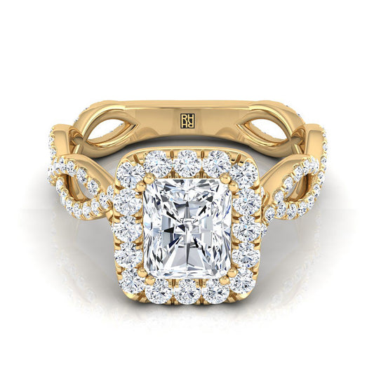 The Annie Select Halo Engagement Ring with Lab Diamond in 18K Yellow Gold - view 1