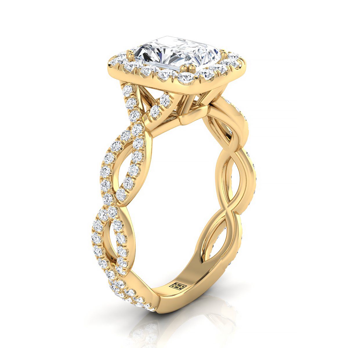 Made to order: The Annie radiant engagement ring setting in 18K Yellow Gold | RockHer