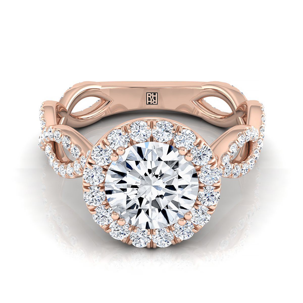 The Annie round engagement ring setting in 14K Rose Gold | RockHer