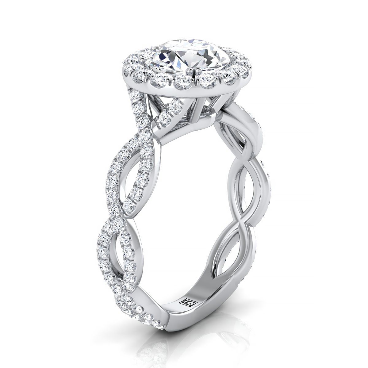 Made to order: The Annie round engagement ring setting in Platinum | RockHer