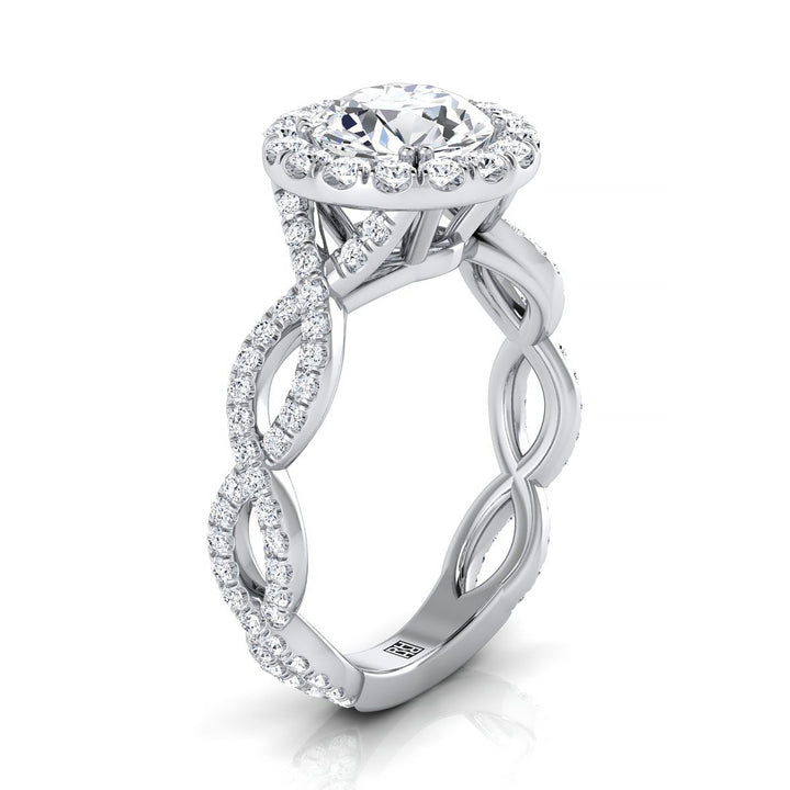 Annie Select Halo Round Lab Diamond Engagement Ring in Platinum | RockHer