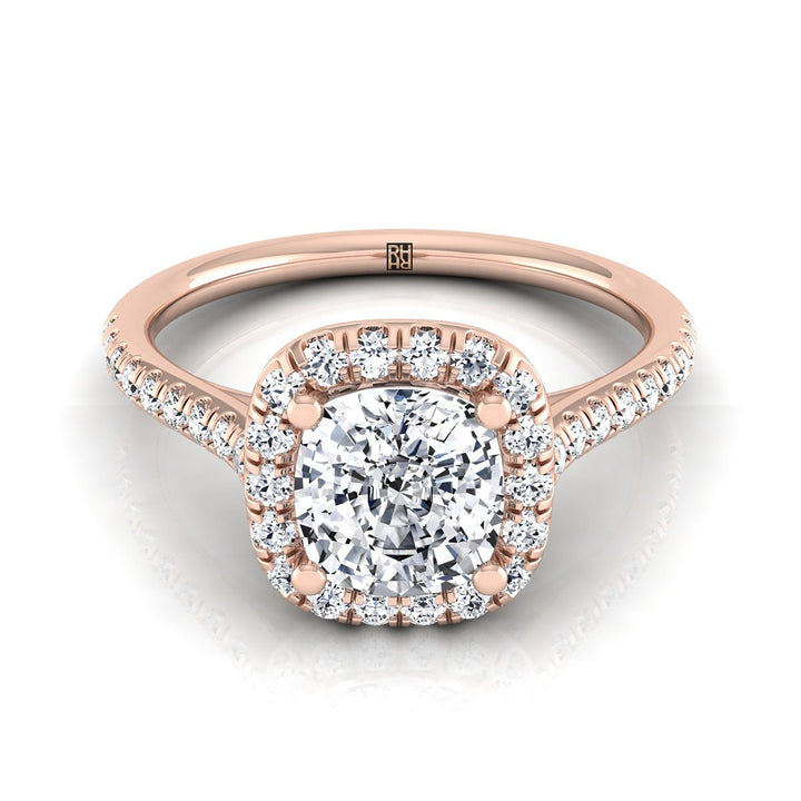 The Bianca Select Halo Engagement Ring with Lab Diamond in 14K Rose Gold - view 1