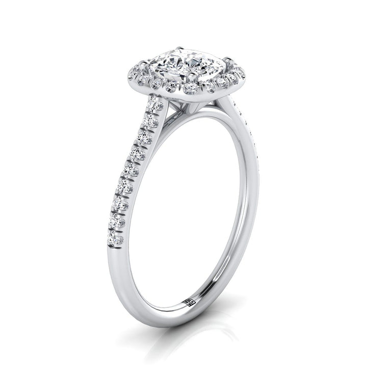 The Bianca Select Halo Engagement Ring with Lab Diamond in 18K White Gold - view 2