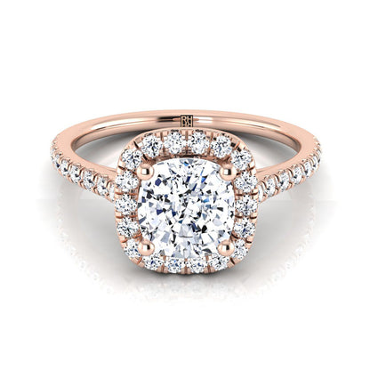 The Cosette Select Halo Engagement Ring with Lab Diamond in 14K Rose Gold - view 1