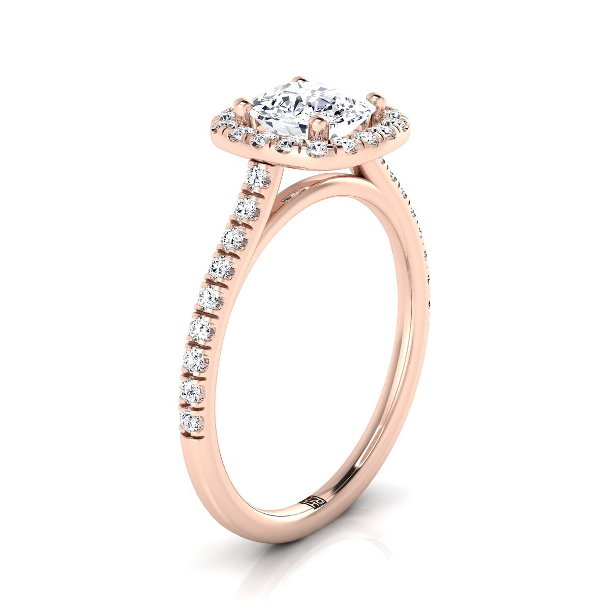 Select Halo Cut styling on The Cosette cushion engagement ring setting | RockHer