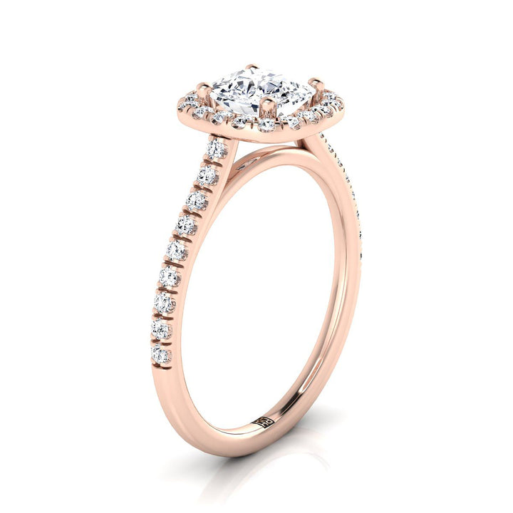 The Cosette Select Halo Engagement Ring with Lab Diamond in 14K Rose Gold - view 2