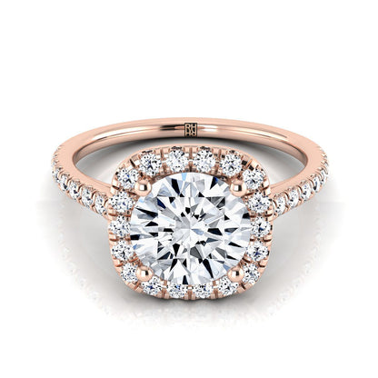 The Cosette Select Halo Engagement Ring with Lab Diamond in 14K Rose Gold - view 1