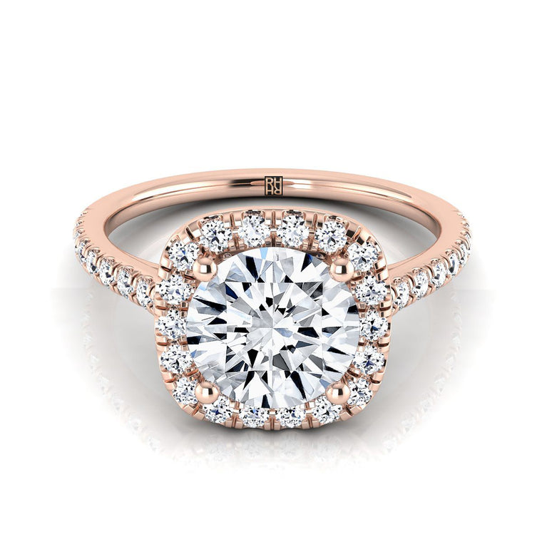 The Cosette Select Halo Round Lab Diamond Engagement Ring in 14K Rose Gold