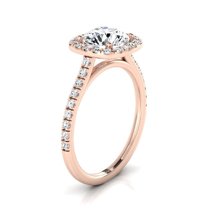 The Cosette Select Halo Engagement Ring with Lab Diamond in 14K Rose Gold - view 2