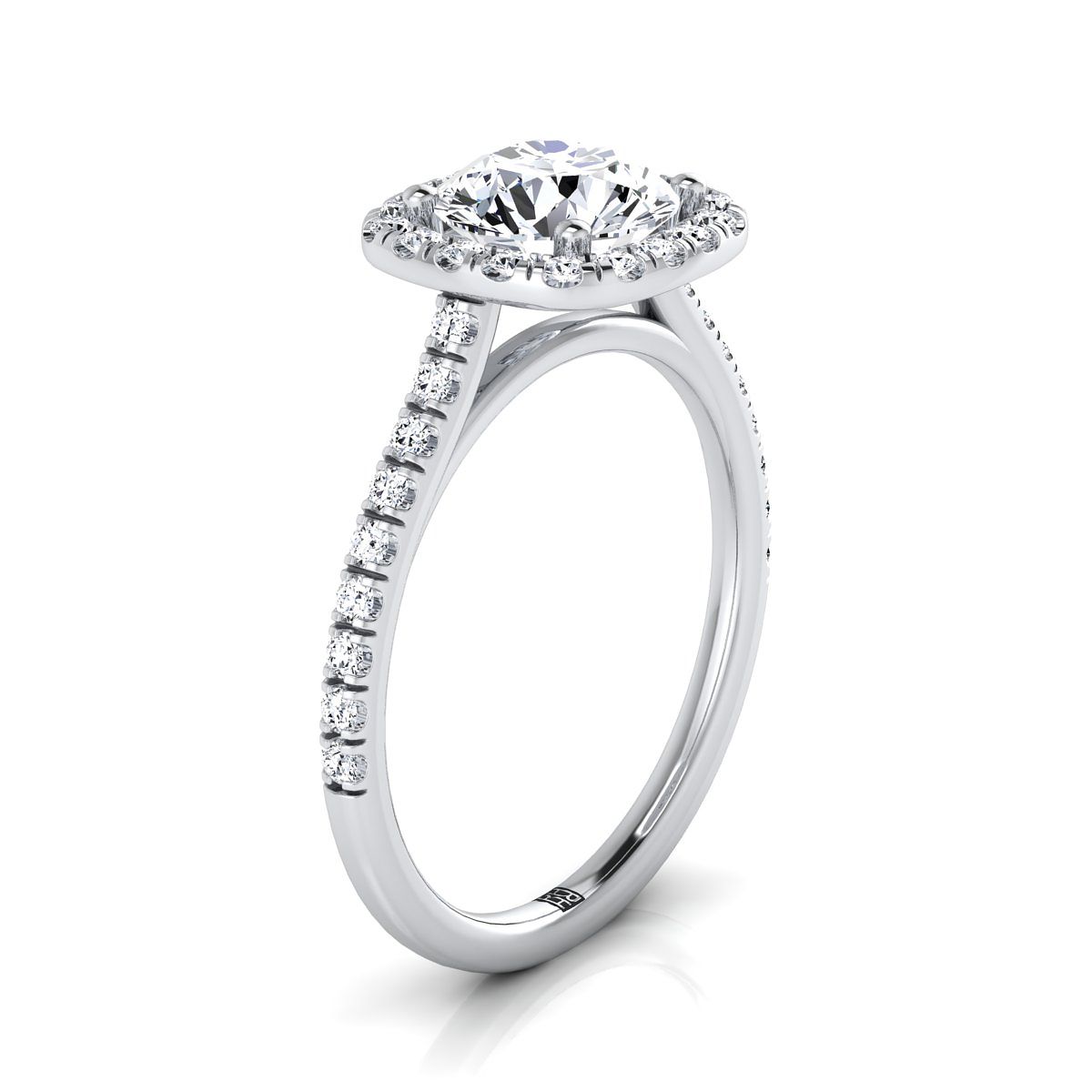 Made to order: The Cosette round engagement ring setting in 18K White Gold | RockHer