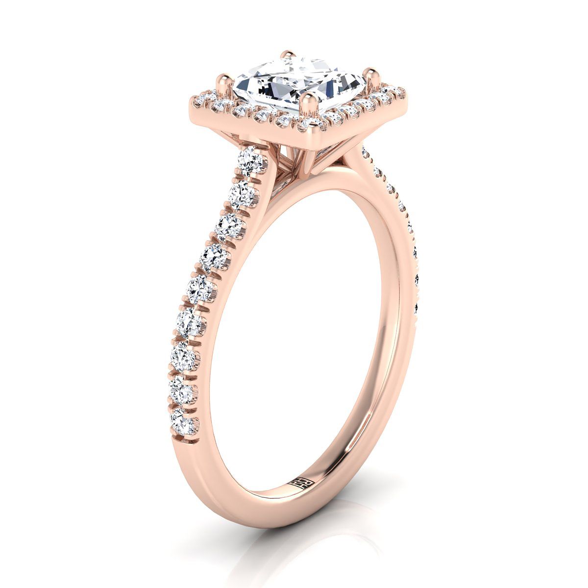 Select Halo styling on The Allegra princess engagement ring setting | RockHer