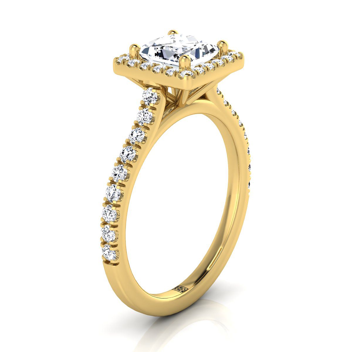 Made to order: The Allegra princess engagement ring setting in 18K Yellow Gold | RockHer