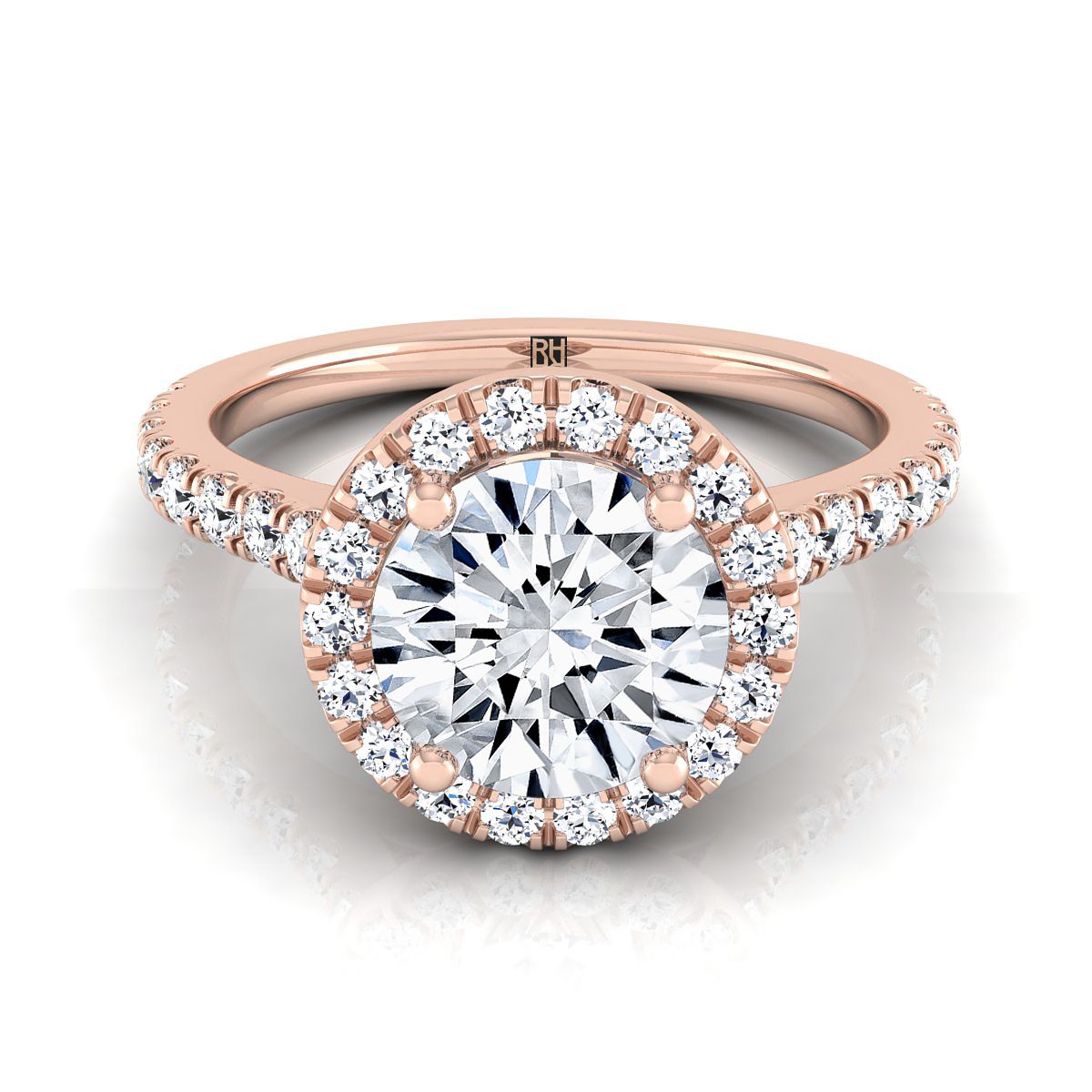 The Allegra round engagement ring setting in 14K Rose Gold | RockHer