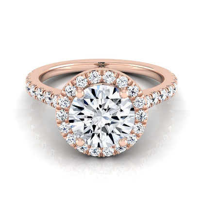 The Allegra Select Halo Engagement Ring with Lab Diamond in 14K Rose Gold - view 1